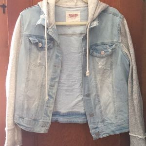 MOSSIMO Denim Jacket with Grey Striped Hoodie